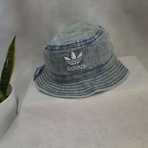 Adidas Unisex Blue Denim Bucket Hat